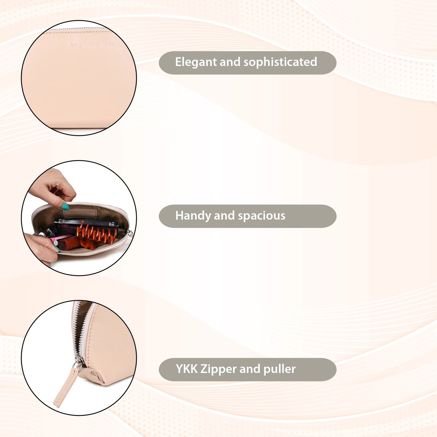 GRAINS & TAN MAKEUP POUCH (GT-104)