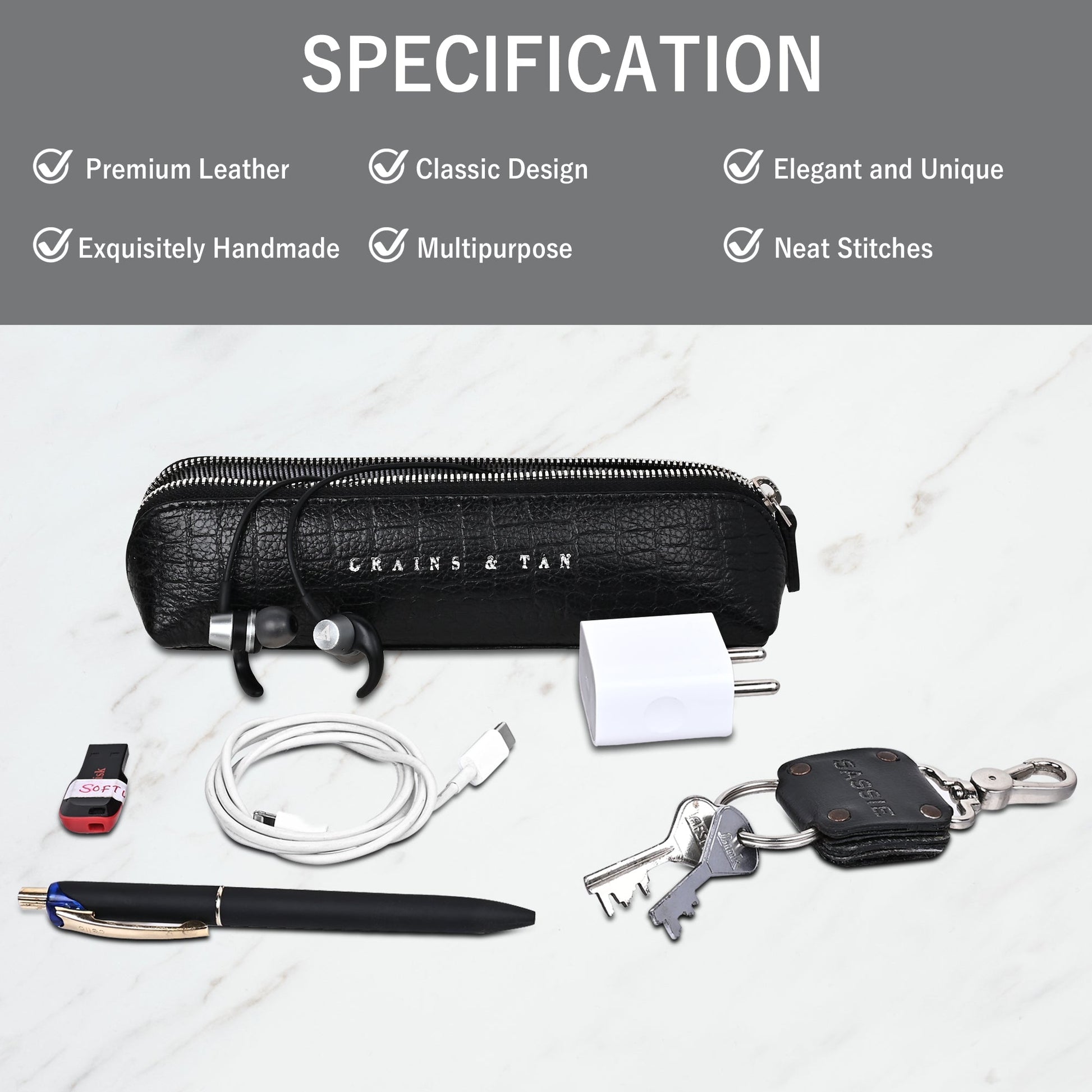 Pencil Case Almond White - Main Image