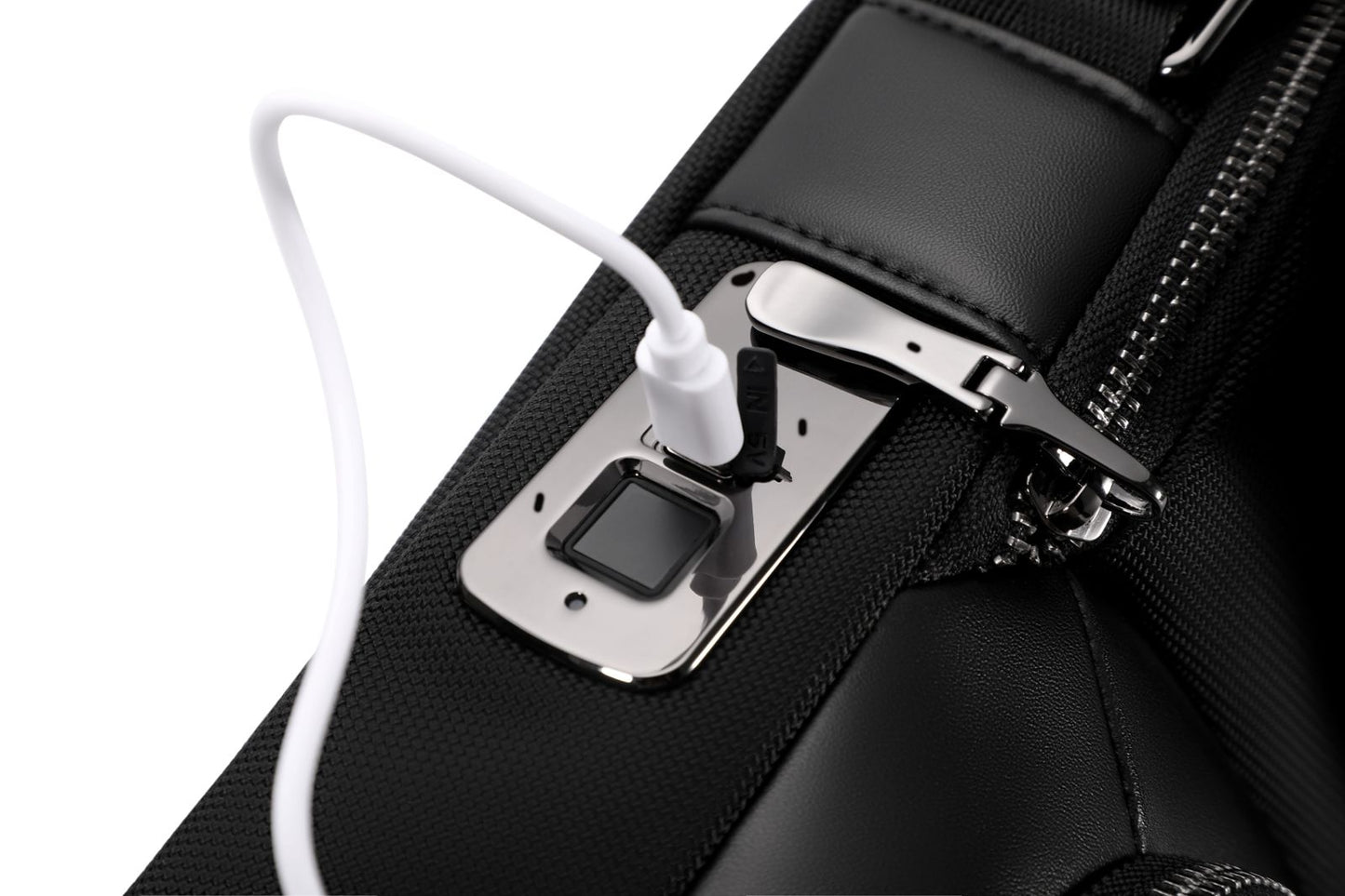 GRAINS AND TAN Modern Carry™ Smart Fingerprint Crossbody Bag – Black