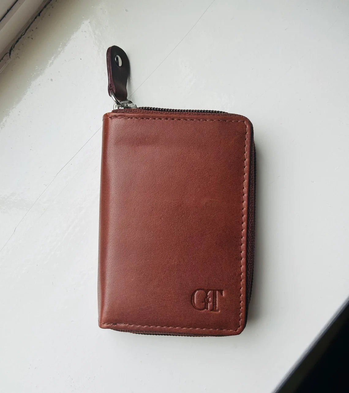 Full-Grain Leather Accordion Card Holder: RFID Secured Wallet