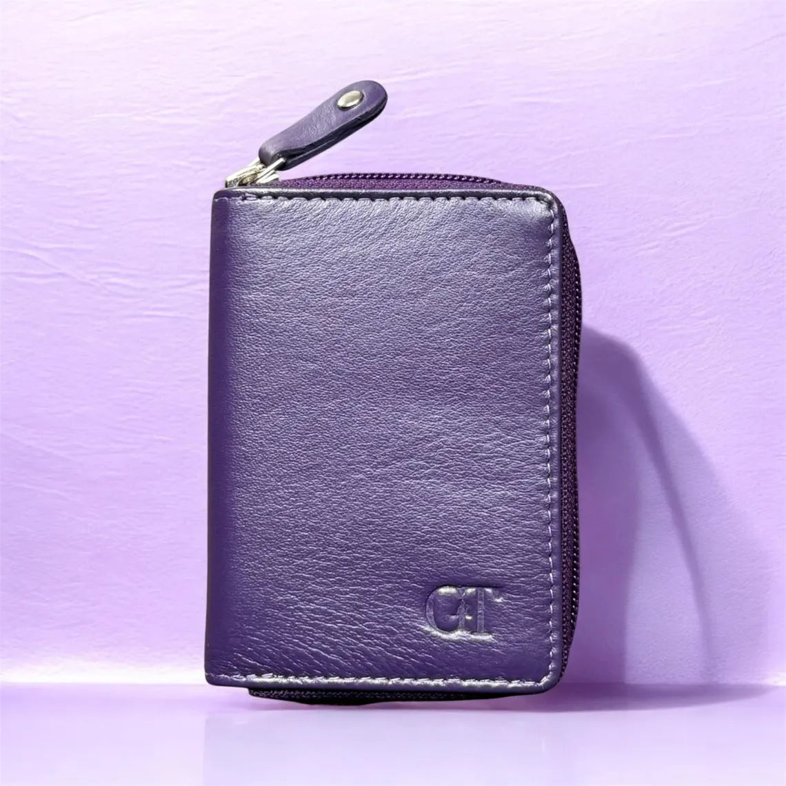 Full-Grain Leather Accordion Card Holder: RFID Secured Wallet